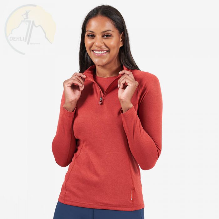 فروشگاه کوهنوردی دهلیز - بیس لایر زنانه مونتین montane fem dart zip neck