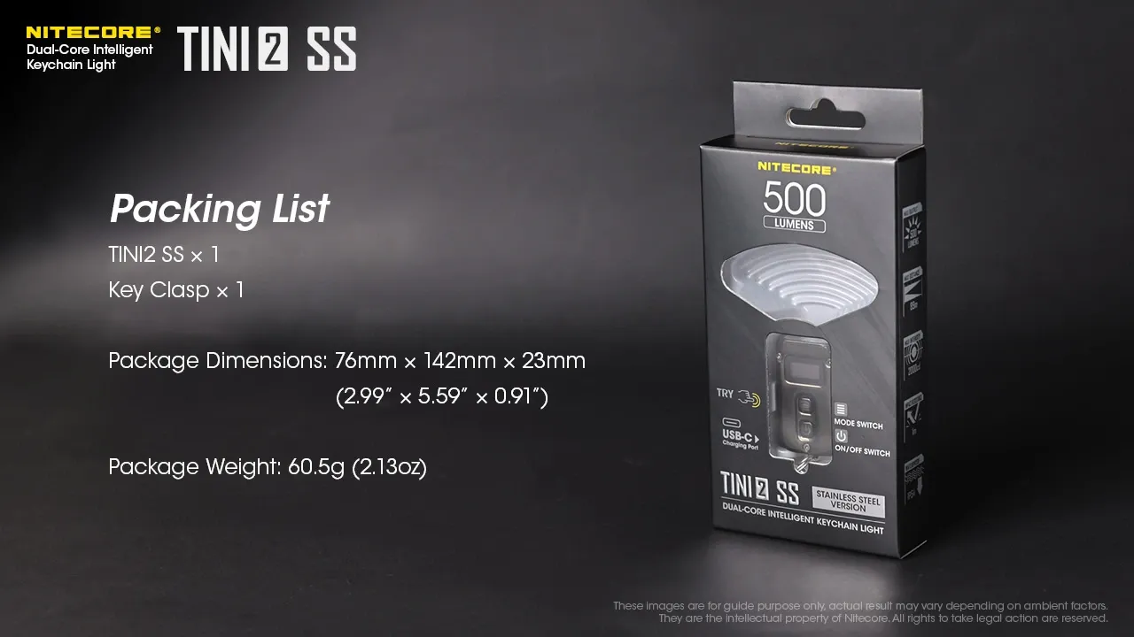 چراغ قوه جاسوئیچی استیل نایتکر Nitecore TINI2 SS